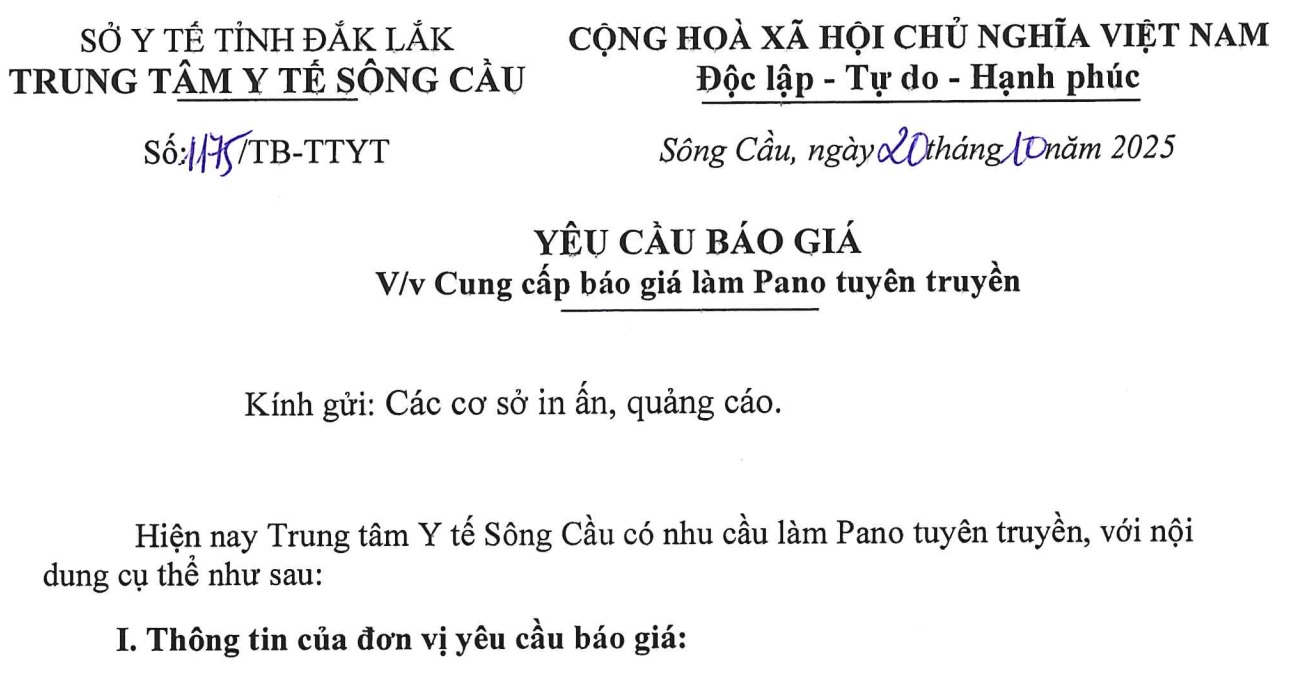 Yêu cầu Cung cấp báo giá làm Pano tuyên truyền